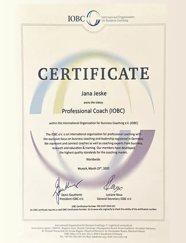 Zertifikat Coaching (IOBC)